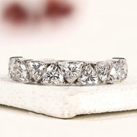 0.50 CT Trillion Cut Moissanite Shared Prong Wedding Band in White Gold By Ivevar