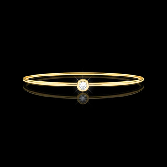 0.75 TCW Ultra Slim Minimalist Lab Grown Bracelet with Bezel Set Round Diamond Elegant Everyday Fine Jewelry  By Ivevar