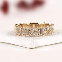 Baguette and Marquise Lab Grown Diamond Floral Infinity Band