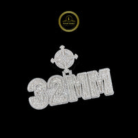 Custom "32MM" Nameplate Moissanite Diamond Pendant with Hip Hop Design Jewelry
