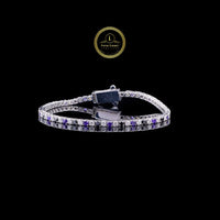 Elegant Triple Row Lab Grown Diamond Tennis Bracelet with Colored Accents By Ivevar