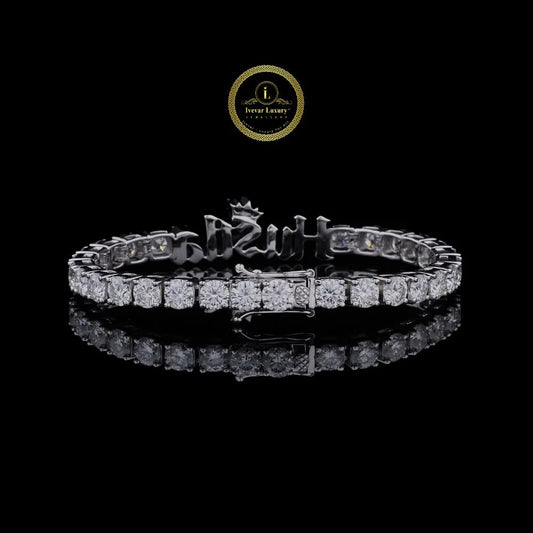 Royal Hustia Edition Personalized Moissanite Diamond Link Bracelet By Ivevar
