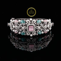 Custom Lab Diamond Bangle Flower VVS Bridal Gift Bracelet By Ivevar