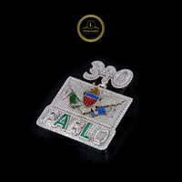 Custom Iced-Out Statement Pendant With Lab Diamond Detailing And Enamel Accents