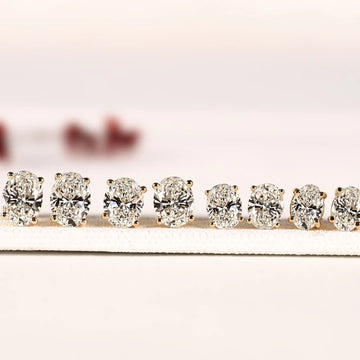 Lab Grown Oval Cut Diamond Solitaire Setting Stud Earring