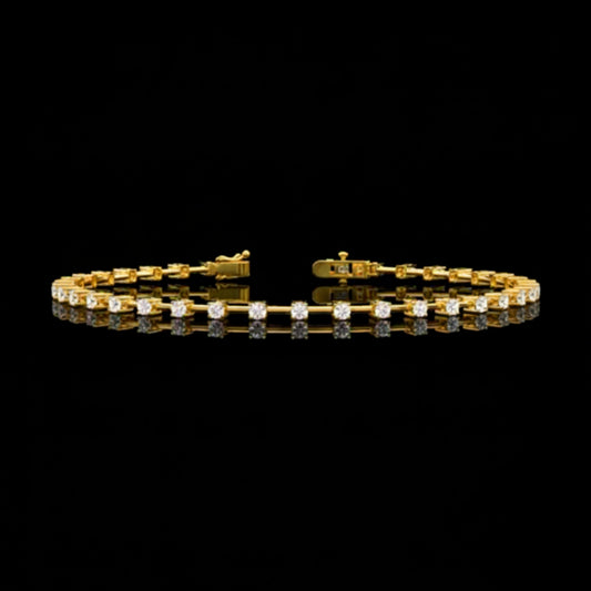 2.96 TCW Radiant Lab Grown Round Diamond Tennis Bracelet Symbol of Grace and Brilliance By Ivevar
