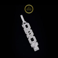 Custom Vertical "DBOY" VVS Clarity Lab Diamond Nameplate Pendant