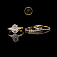 Luxury 3 CT Oval Solitaire Moissanite Ring with Pavé  Diamond Bands By Ivevar