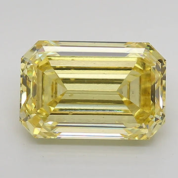 Affordable Of 2.91 CT Emerald Shape Fancy Intense Yellow Color VS2 Clarity Moissanite Diamond For Her Touch