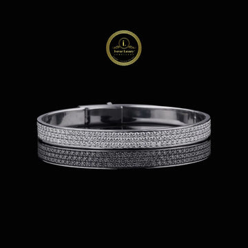 Hand Set Triple Row Moissanite Diamond Bangle The Pinnacle of Modern Luxury By Ivevar