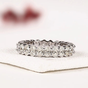 Oval Cut Lab Grown Diamond Wedding Eternity Band