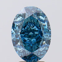 Excellent 4.61 CT Oval Shape Fancy Vivid Blue Color VS1 Clarity Lab grown Diamond For Cocktail Ring