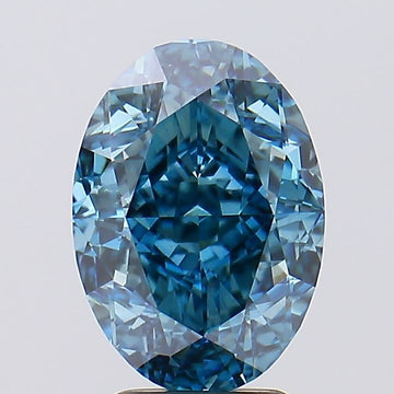 Excellent 4.61 CT Oval Shape Fancy Vivid Blue Color VS1 Clarity Lab grown Diamond For Cocktail Ring