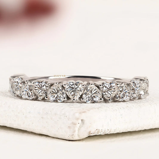 3.00 TCW Luxury Heart Lab Grown Diamond Eternity Band Elegant White Gold Stackable Wedding Ring for Timeless Love