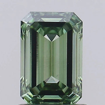 Minimalist 0.94 CT Emerald Shape Fancy Vivid Green Color VS1 Clarity Moissanite Diamond For Cocktail Ring