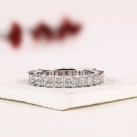 Princess Cut Lab Grown Diamond Full Eternity Wedding Band