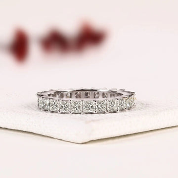 Princess Cut Lab Grown Diamond Full Eternity Wedding Band