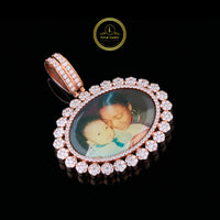 The Eternal Bloom Custom Floral Mother & Son Photo Lab Diamond Memorial Pendant