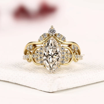 Marquise Cut Lab Grown Diamond Ring for bridal set