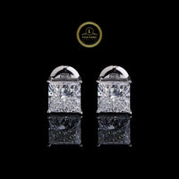 High-End Square 1.50 CT Each Diamond Stud Earrings Brilliant Cut Lab Diamonds By Ivevar