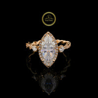 Royal  3.00 CT Marquise Lab Grown Diamond Ring with Hidden Halo by Ivevar
