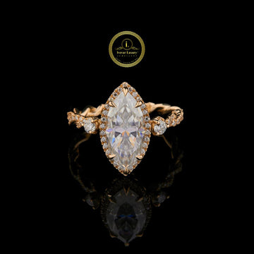 Royal  3.00 CT Marquise Lab Grown Diamond Ring with Hidden Halo by Ivevar