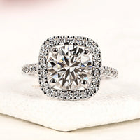 2.00 CT Ivevar Royal Halo Round Lab Grown Diamond Engagement Ring