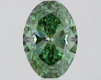 Trendy Of 0.97 CT Oval Shape Fancy Vivid Green Yellow Color VS1 Clarity Moissanite Diamond For Cocktail Shine