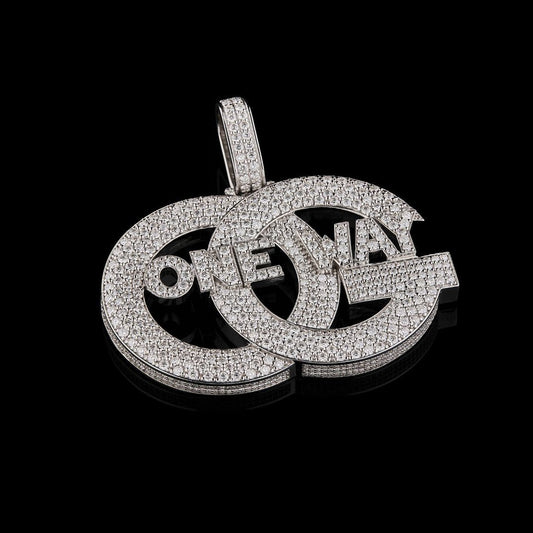 Full Silver Round Cut Lab Grown Diamond OG Latter Unique Style Pendent By Ivevar