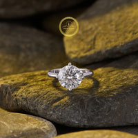 Elegant Round Cut  3.00 CT Moissanite Diamond Ring in White Gold By Ivevar