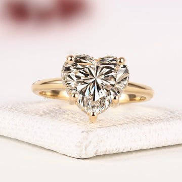 Heart Cut Lab Grown Diamond Triple Halo Engagement Ring