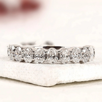 0.50 CT Dainty Oval Moissanite Diamond Stackable Ring By Ivevar
