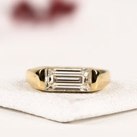 Emerald Cut Moissanite Solitaire Diamond engagement ring