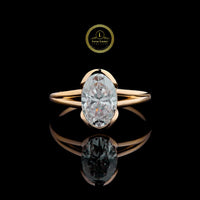 Oval 3 CT Moissanite Engagement Ring in Rose Gold Elegant Solitaire By Ivevar