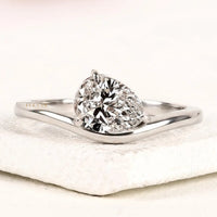 1.00 CT Minimal Pear Cut Lab Grown Statement Ring for Women By Ivevar