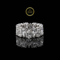 sparkling band 0.5 CT Pear Cut Moissanite Diamond Ring That Redefines By Ivevar