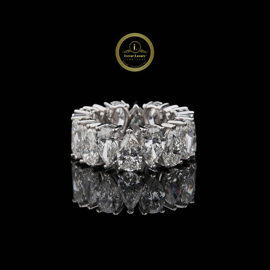 sparkling band 0.5 CT Pear Cut Moissanite Diamond Ring That Redefines By Ivevar