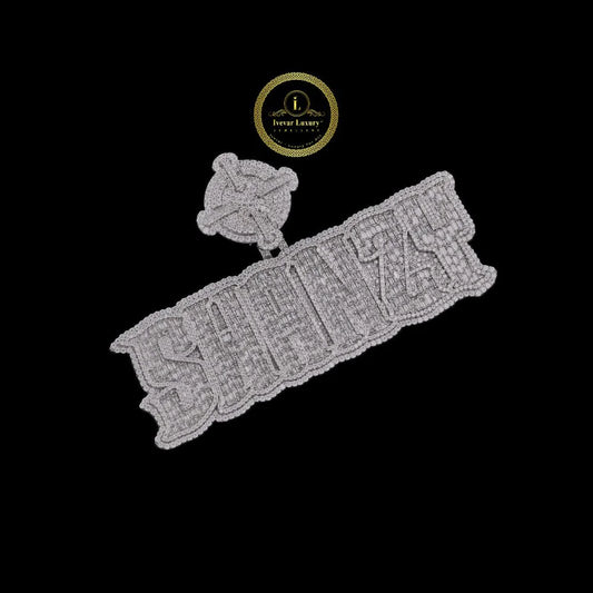 Custom Lab Diamond Pendant with Fully Iced Out Luxury Hip Hop Jewelry Design By Ivevar