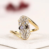 Oval Cut Lab Grown Diamond Bypass luxury Engagement Ring.