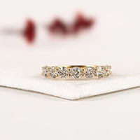 Round Cut Lab Grown Diamond Half Eternity Promise Band