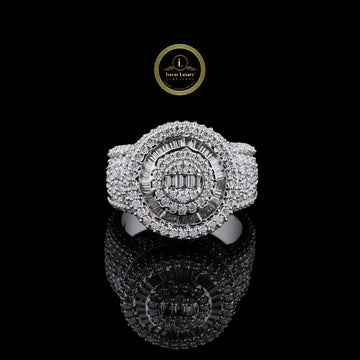 Premium Baguette & Round Cut Moissanite Diamond Ring By Ivevar