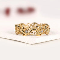 Nature Inspired Round Lab Grown Diamond Filigree Eternity Band