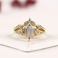 Dutch Marquise Cut Lab grown Diamond Bridal Ring Set