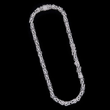 Heavy Silver Rope Chain For Men in Moissonite Diamond By Ivevar.