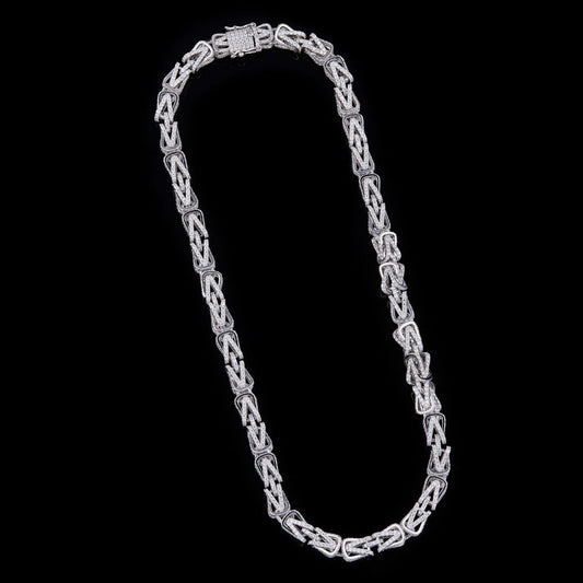 Heavy Silver Rope Chain For Men in Moissonite Diamond By Ivevar.