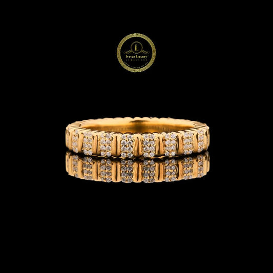 Luxury Diamond 2.40 CT Moissanite Eternity Band Ring Round Cut Pavé Gold Ring for Women By IvevarLuxury