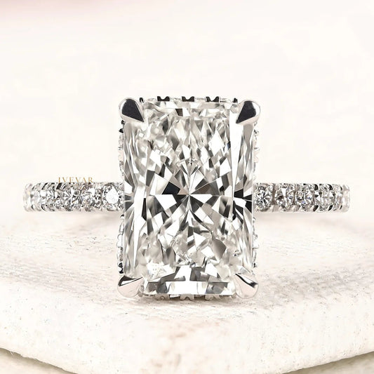 3.00 CT Premium Radiant Cut Lab Grown Engagement Ring with Diamond Accents By Ivevar