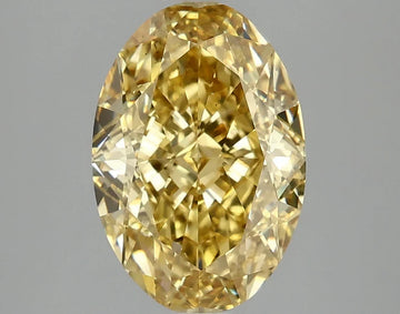 Bright Of 3.02 CT Oval Shape Fancy Vivid Yellow Color VS2 Clarity Moissanite Diamond For Clear Path