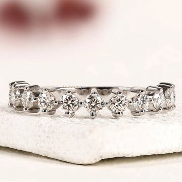 2.00 TCW Classic Moissanite Diamond Eternity Band Ring Elegant Minimal Luxury Wedding & Anniversary Jewelry