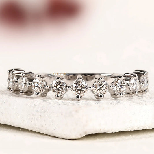 2.00 TCW Classic Moissanite Diamond Eternity Band Ring Elegant Minimal Luxury Wedding & Anniversary Jewelry